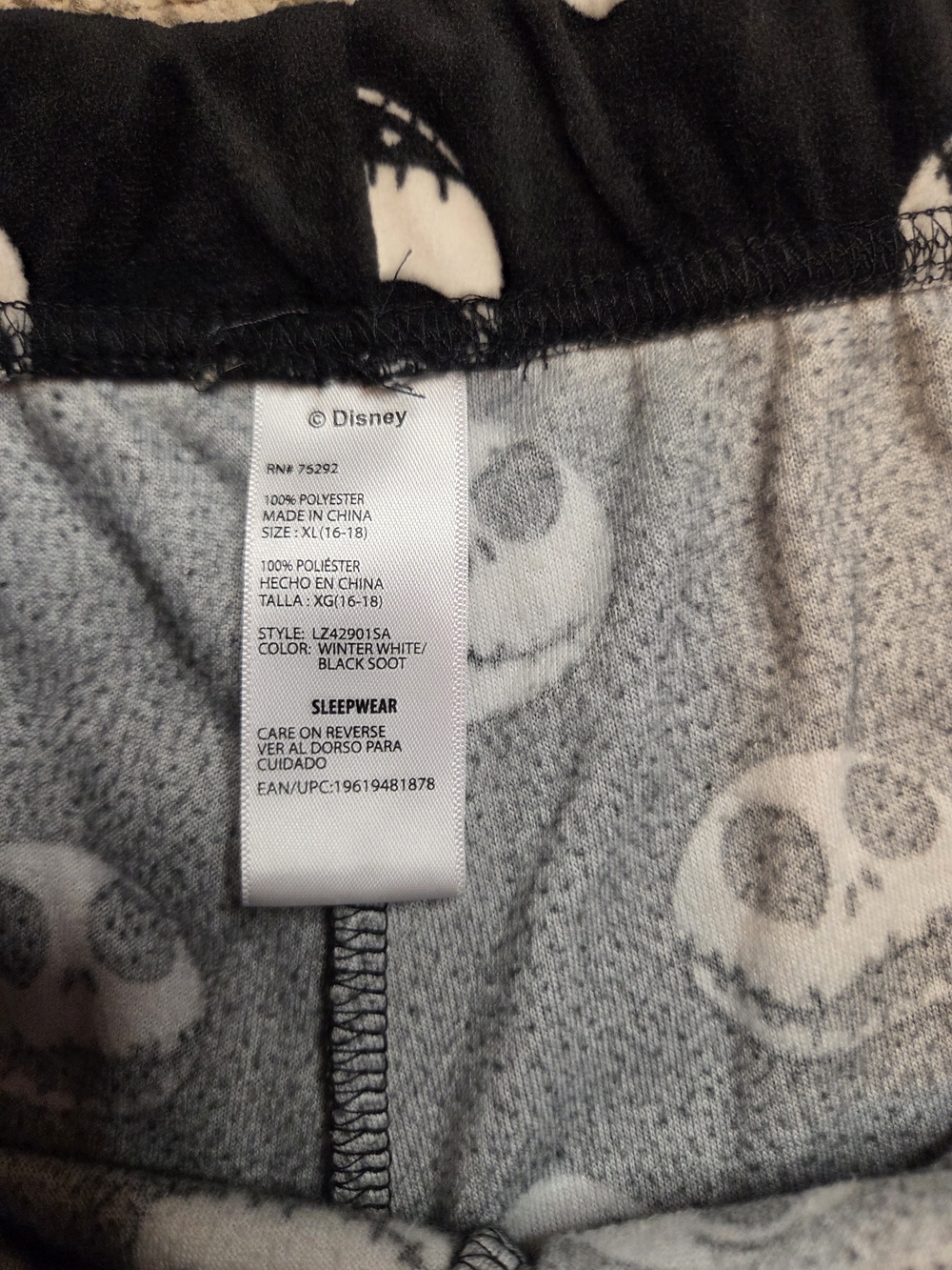 Disney Nightmare Before Christmas Jack Skellington Pajama Set XL Gothic Punk - Picture 11 of 14